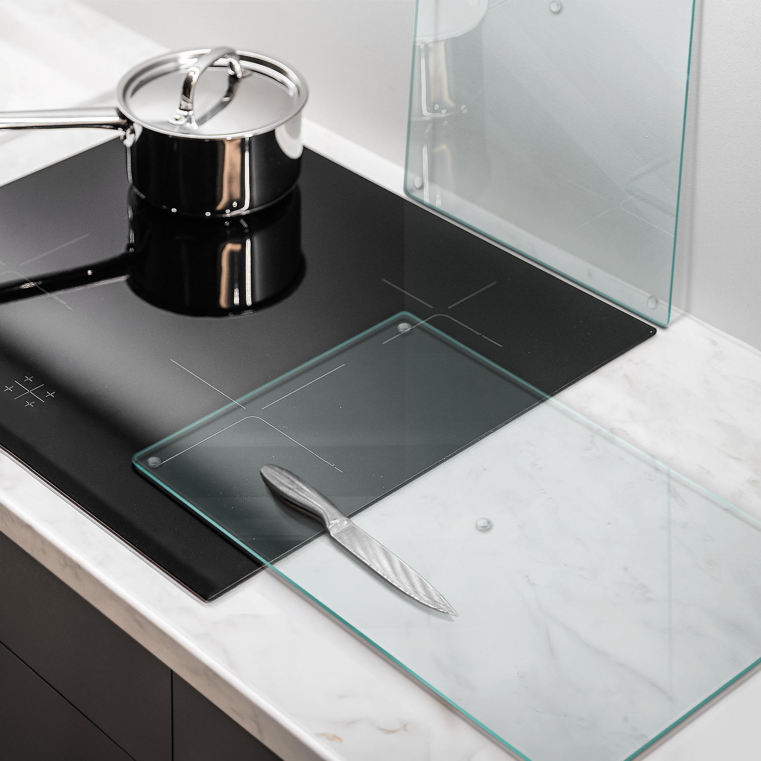 HERDABDECKPLATTE (2stk.) 30x52 cm Transparent - Transparent, Glas (30/0.4/52cm) - TULUP