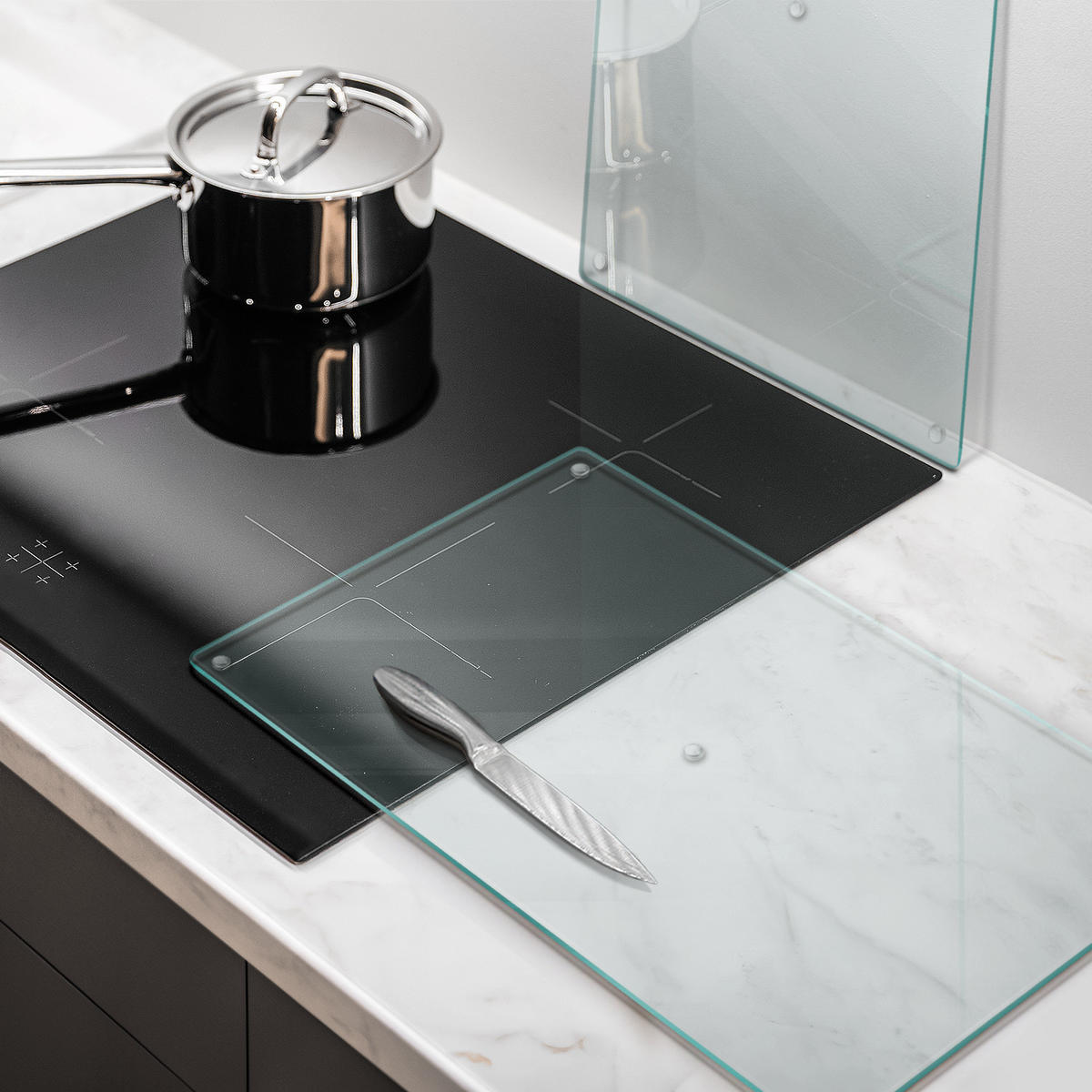 HERDABDECKPLATTE (2stk.) 30x52 cm Transparent - Transparent, Glas (30/0.4/52cm) - TULUP