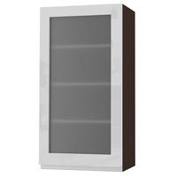 HÄNGESCHRANK Florence W4S/50 Lava / RAL 9003 signalweiß HG 50 / 32,5 / 96cm - Türanschlag links - Dunkelgrau/Weiß Hochglanz, Holz/Holzwerkstoff (50/96/32.5cm) - Feldmann-Wohnen