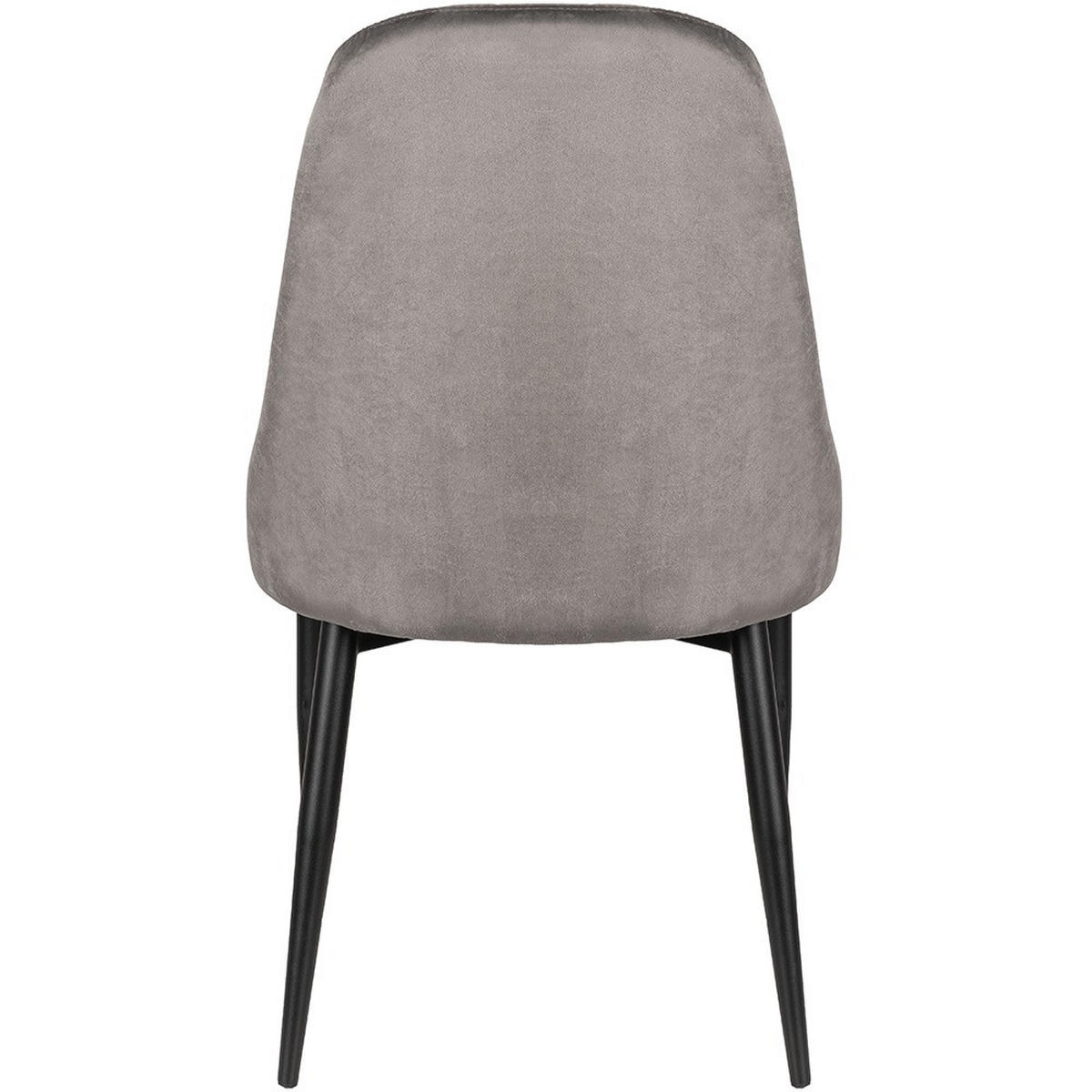 ESSZIMMERSTUHL Tila – 2er Set aus Samt, Grau, mit Metallgestell - Dunkelgrau/Schwarz, Textil/Metall (47/94/46cm) - Jana