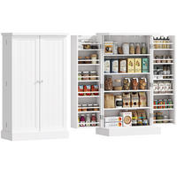 MEHRZWECKSCHRANK DE-11082 5 Böden + Türregale mit 12 Fächern Weiß - Weiß, Holzwerkstoff (30/104/60cm) - ComfortXL