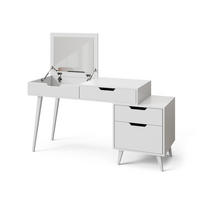 SCHMINKTISCH Judy Weiß 145 x 125.5 cm mit Spiegel - Weiß, Holzwerkstoff (145/125.5/50cm) - Vicco