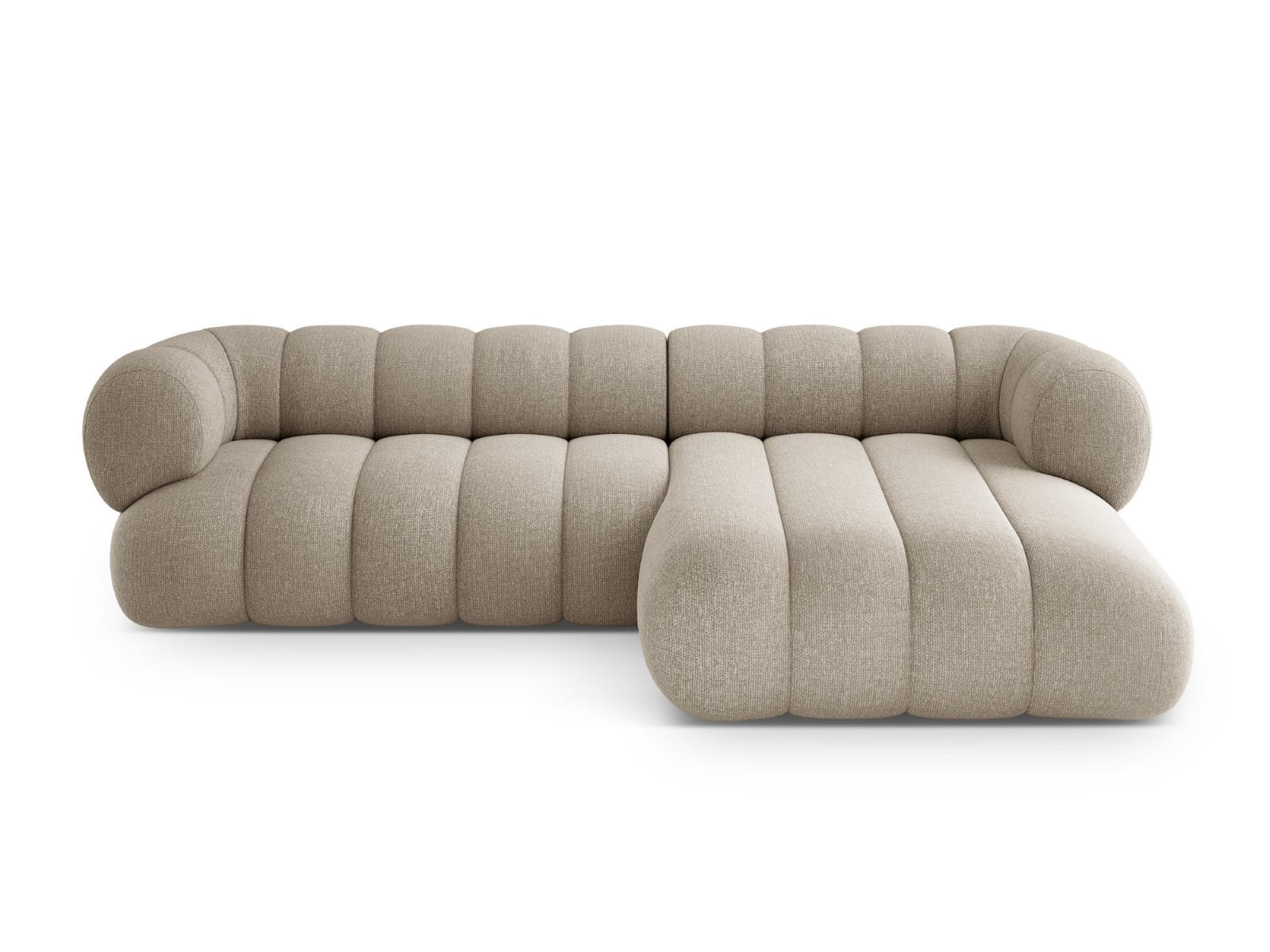 ECKSOFA Koge aus Chenille-Stoff dunkelbeige 5 Sitzplätze - Mokka, Textil (165/270cm) - Cosmopolitan Design