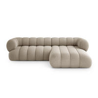 ECKSOFA Koge aus Chenille-Stoff dunkelbeige 5 Sitzplätze - Mokka, Textil (165/270cm) - Cosmopolitan Design
