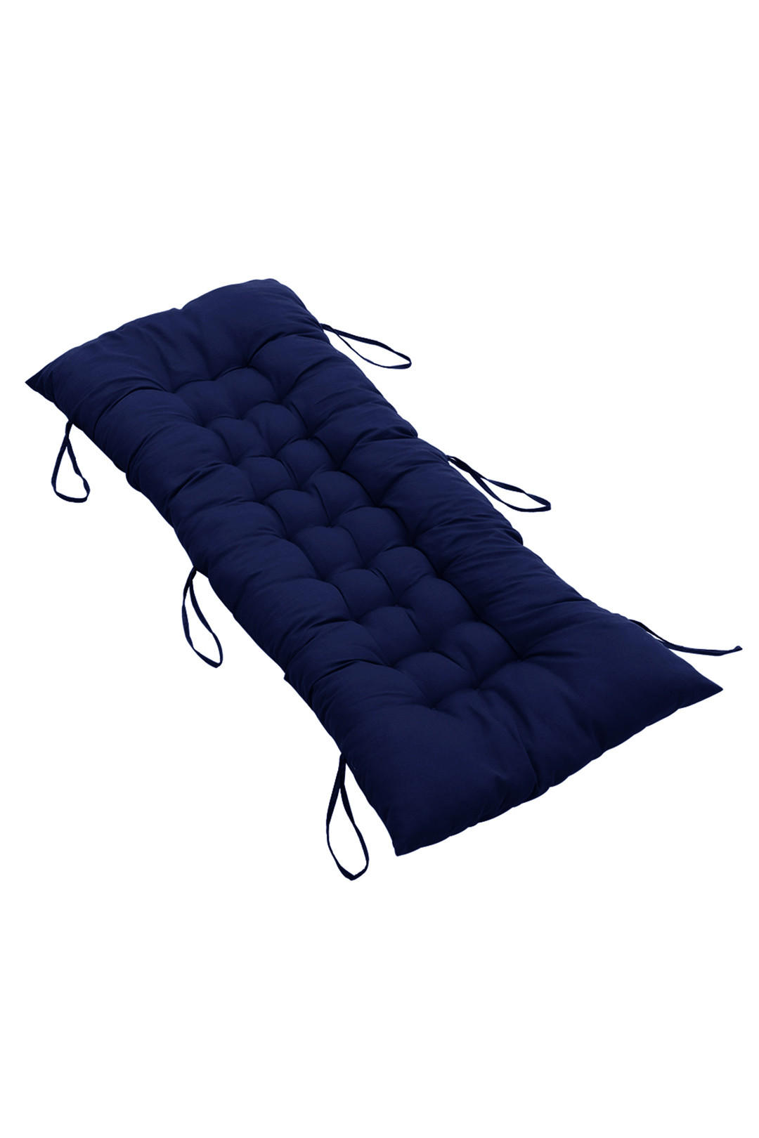 LIEGESTUHLKISSEN aus Baumwollmischung in Dunkel Blau Dickes, weiches und bequemes für den Außenbereich 125 cm x 48 cm - Dunkelblau, Textil (48/125cm) - Livingandhome