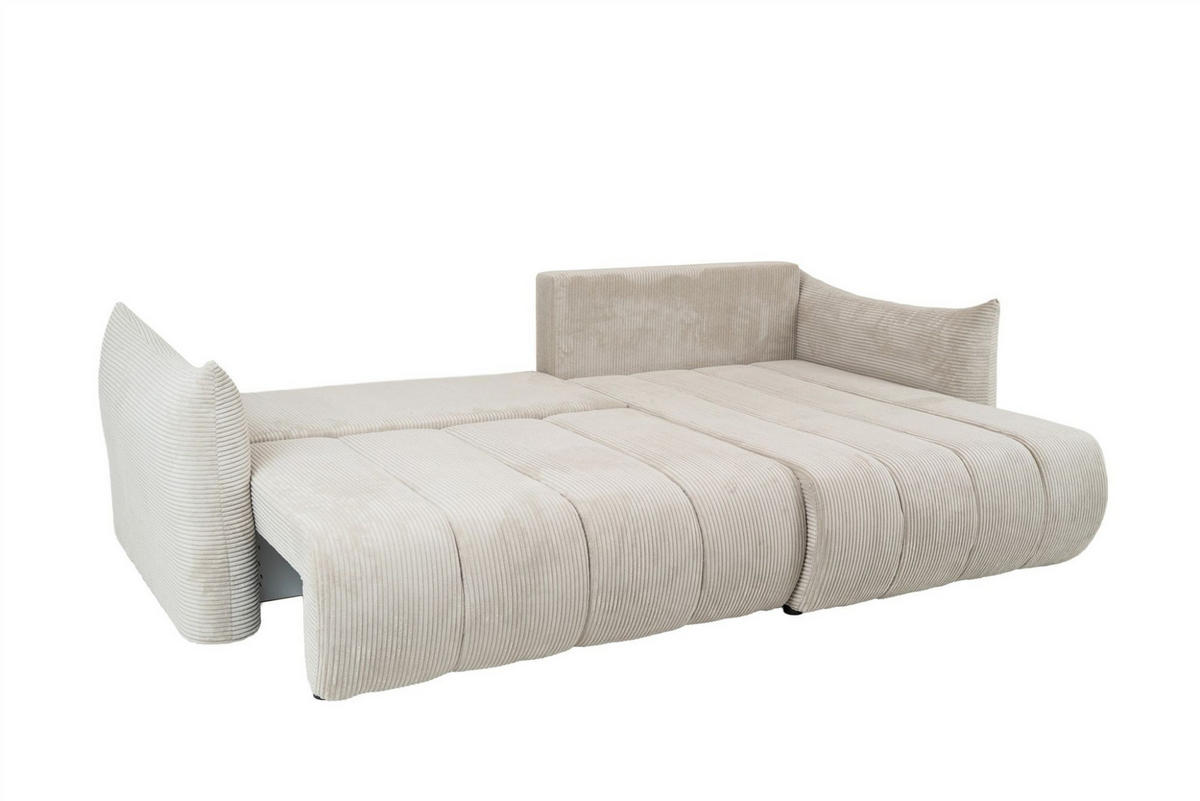 ECKSOFA Ontario Mit Schlaffunktion - Weiß, Holzwerkstoff/Textil (260/154cm) - Fun Möbel