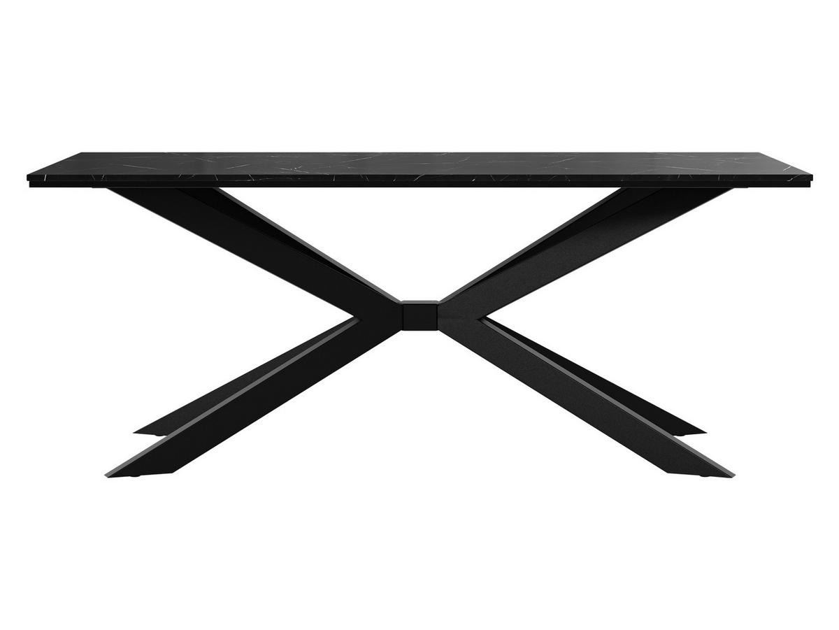 ESSTISCH Flora - Schwarz, Holzwerkstoff/Metall (90/190/74cm) - MIRJAN24