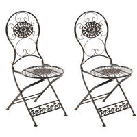 GARTENKLAPPSTUHL 2er Set Metall bronze - Bronzefarben, Metall (43/91.5/50cm) - CLP