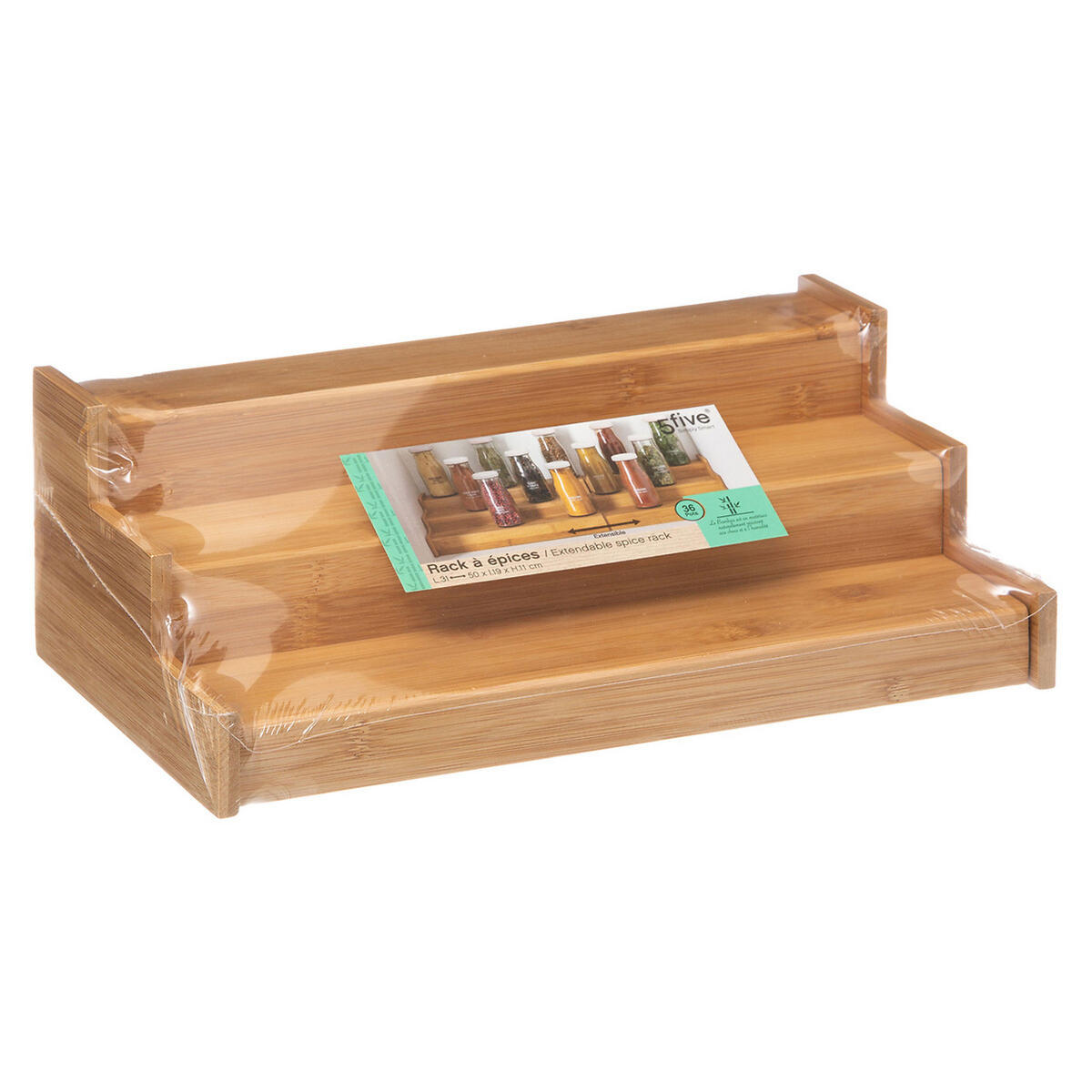 GEWÜRZREGAL Ausziehbar, Bambus, 31-50 cm - Braun, Holz (19.5/11.2/32.5cm) - 5five Simply Smart