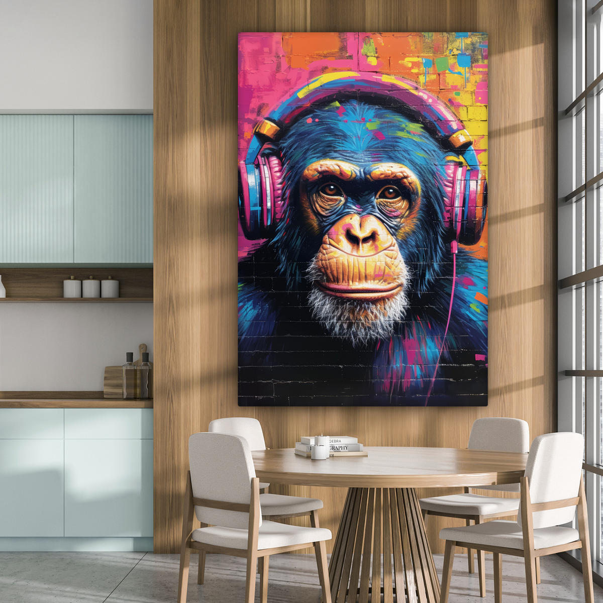 SLIKA NA PLATNU Grafiti 90x140 cm - modra, tekstil (90/140cm) - MuchoWow