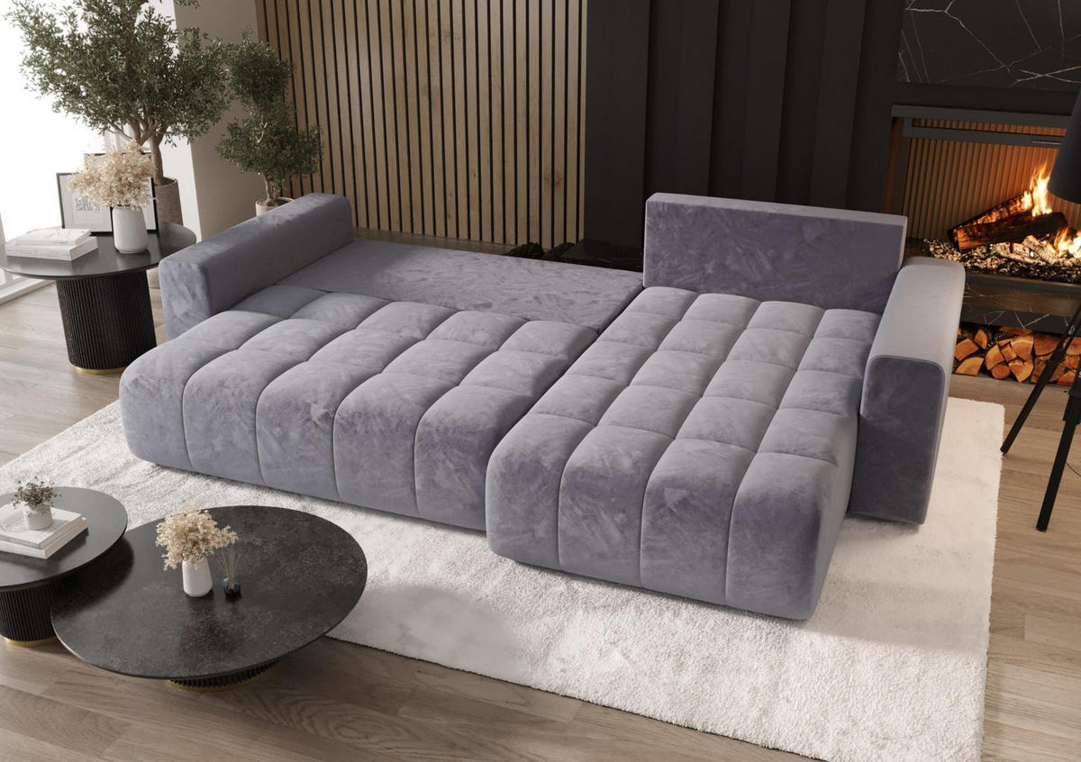 ECKSOFA mit Schlaffunktion MILO R Monolith 59 Rechts - Rot, Textil (280/175cm) - Bedante