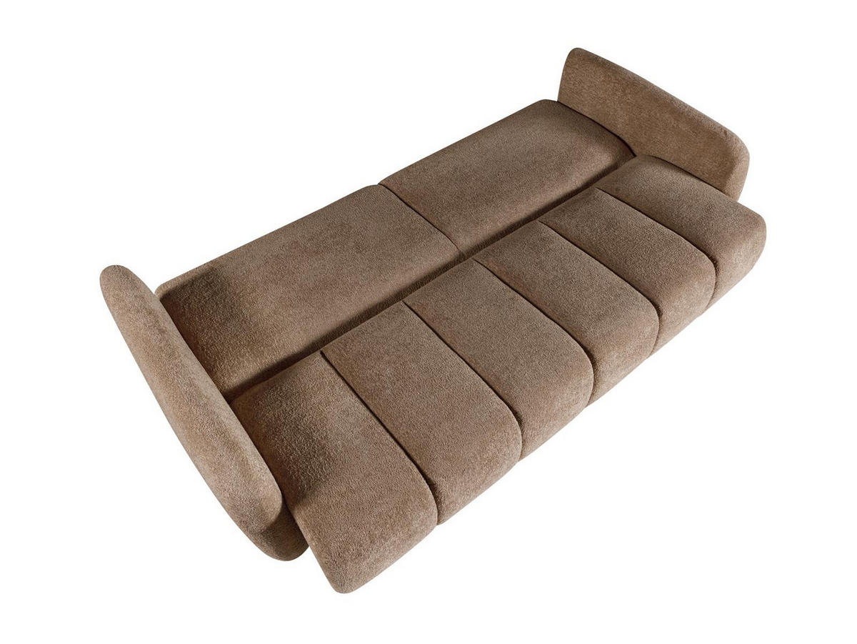 SOFA Kopiko Braun, mit Schlaffunktion und Bettkasten - Braun, Holzwerkstoff (225/93/100cm)