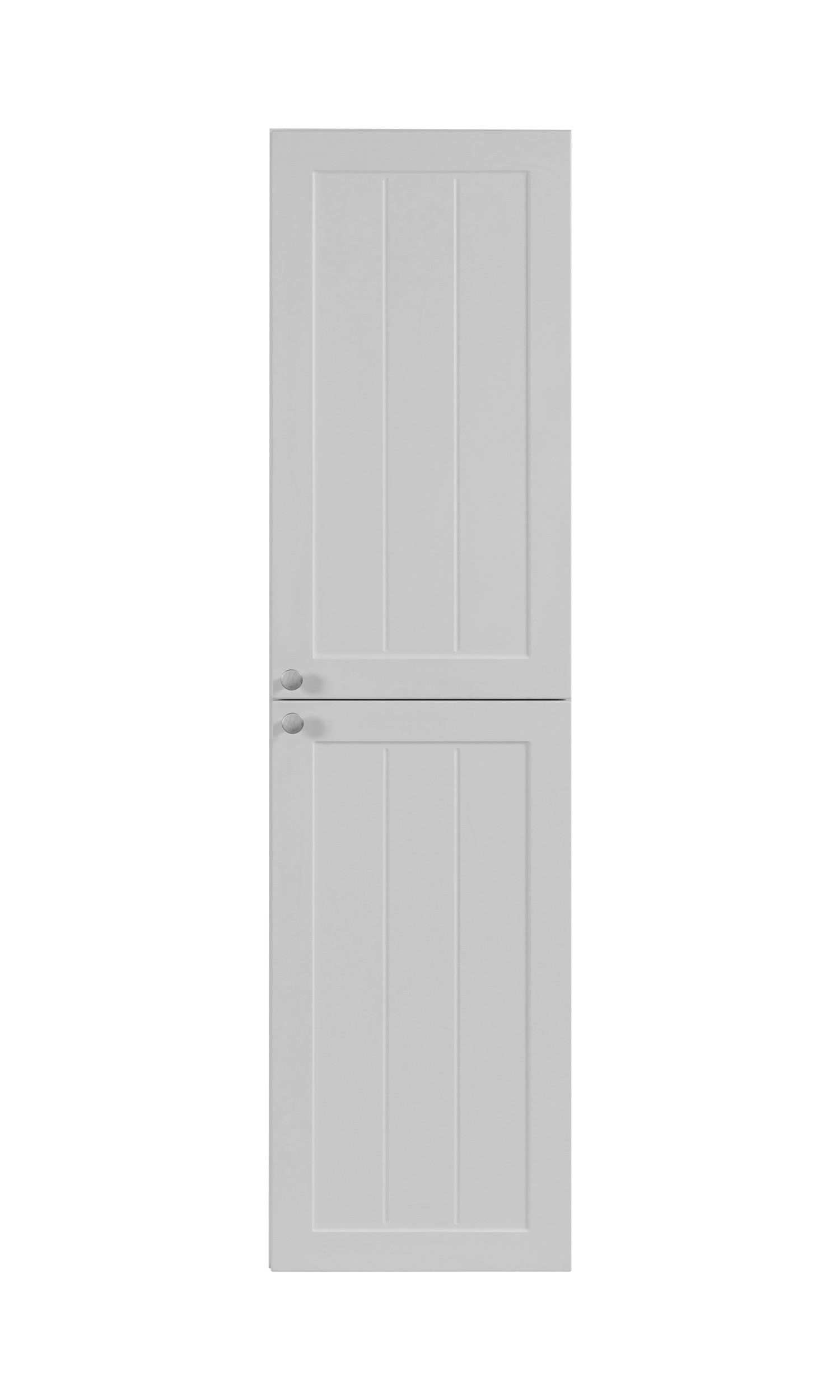 BADEZIMMERSCHRANK, weiß, 35 x 136 x 27 cm, silberner Griff - Silberfarben/Weiß, Holzwerkstoff/Metall (35/136/27cm) - 3XE LIVING