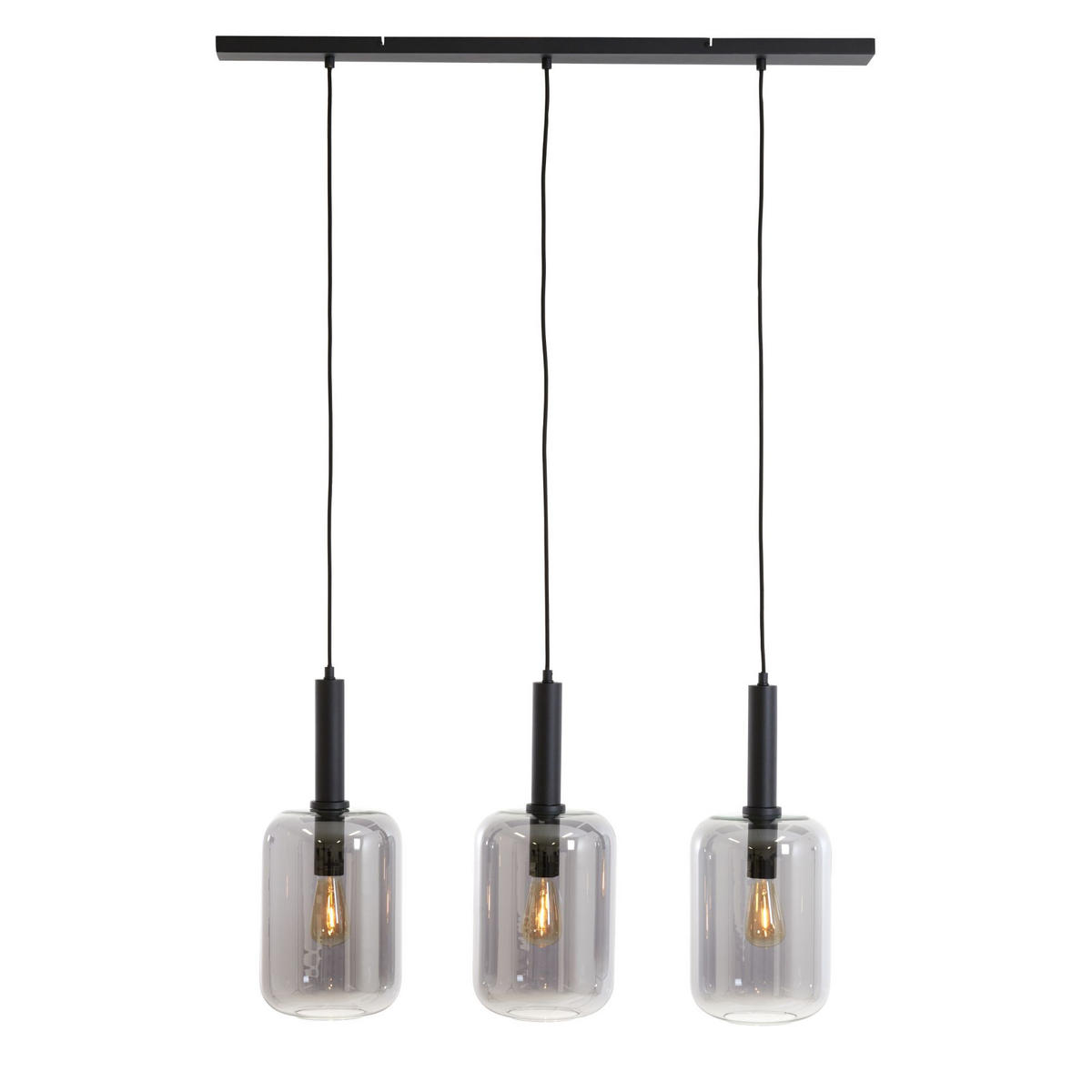 HÄNGELAMPE Lekar Schwarz 100/22/32 cm - Schwarz, Glas (100/22/32cm) - Light & Living