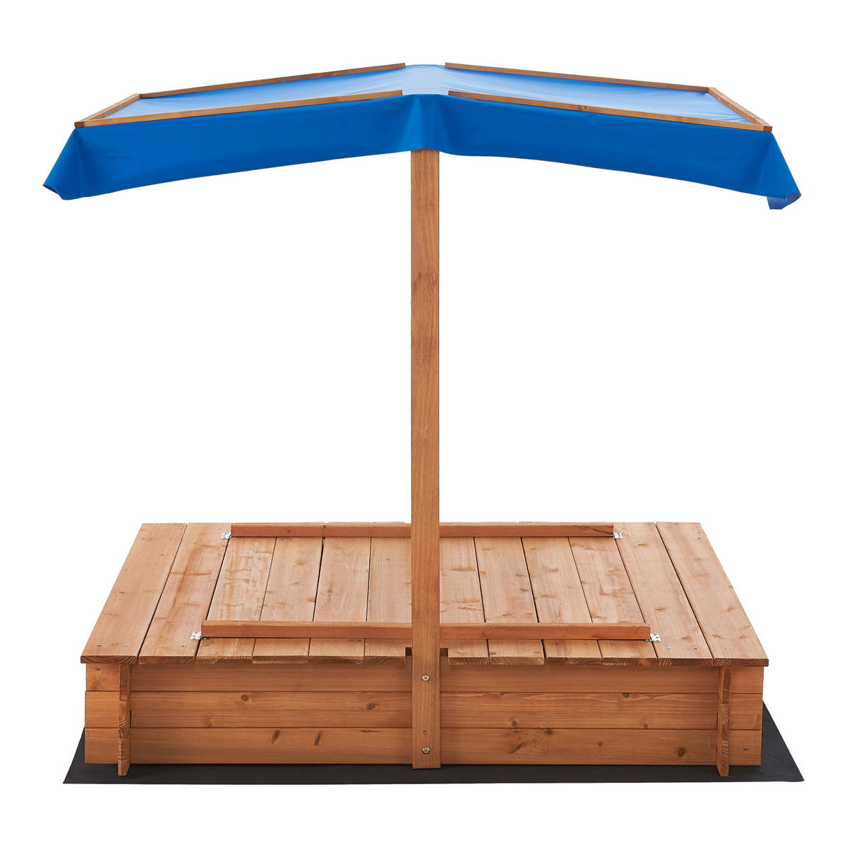 SANDKASTEN Kellenhusen - Blau/Naturfarben, Holz (120/120/120cm) - [en.casa]