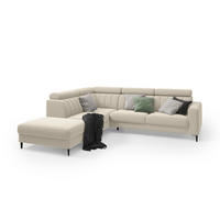 ECKSOFA Wohl links – Beige, mit Schlaffunktion, Bettkasten und verstellbaren Kopfstützen - Beige, Textil (278/263cm)