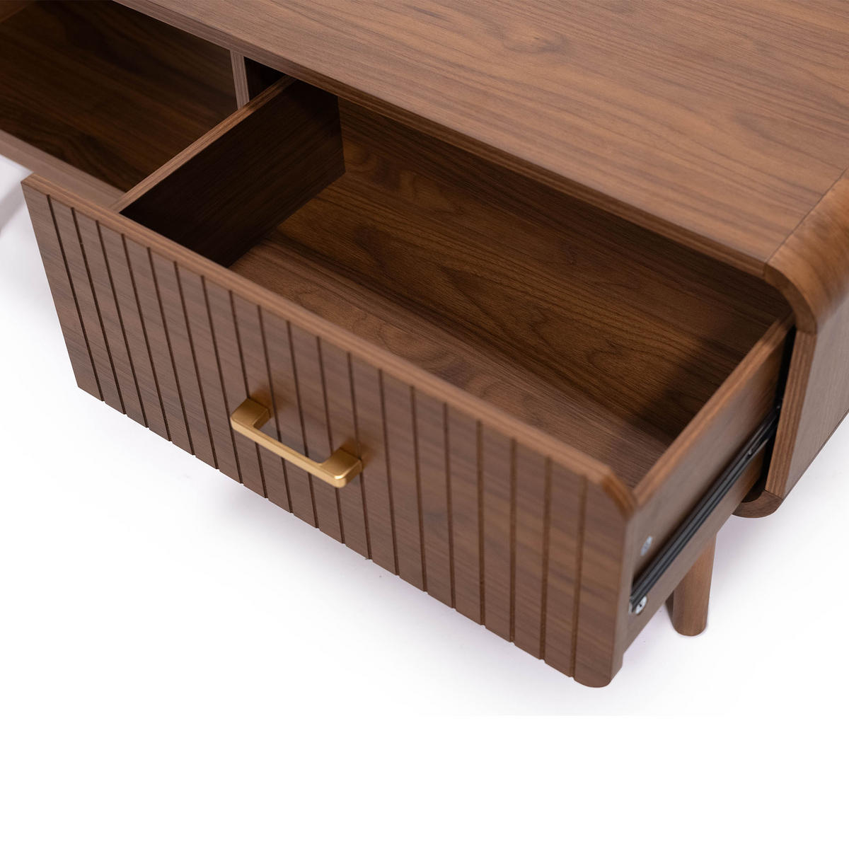 COUCHTISH Milo Couchtisch aus Walnussholz, Retro-Stil - Braun, Holz (105/50/45.5cm) - Sicaan