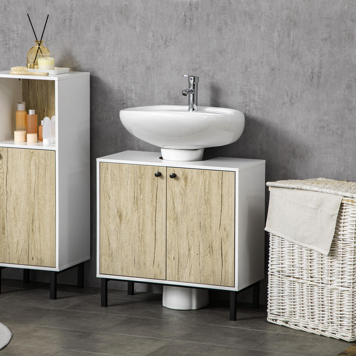 HÄNGESCHRANK Eiche 1 Stück - Beige, Kunststoff (60/60/30cm) - GiPP