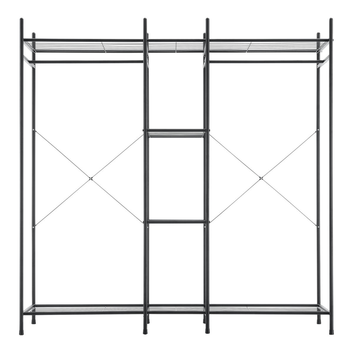 GARDEROBENSTÄNDER - Schwarz, Metall (150/150/40cm) - [en.casa]