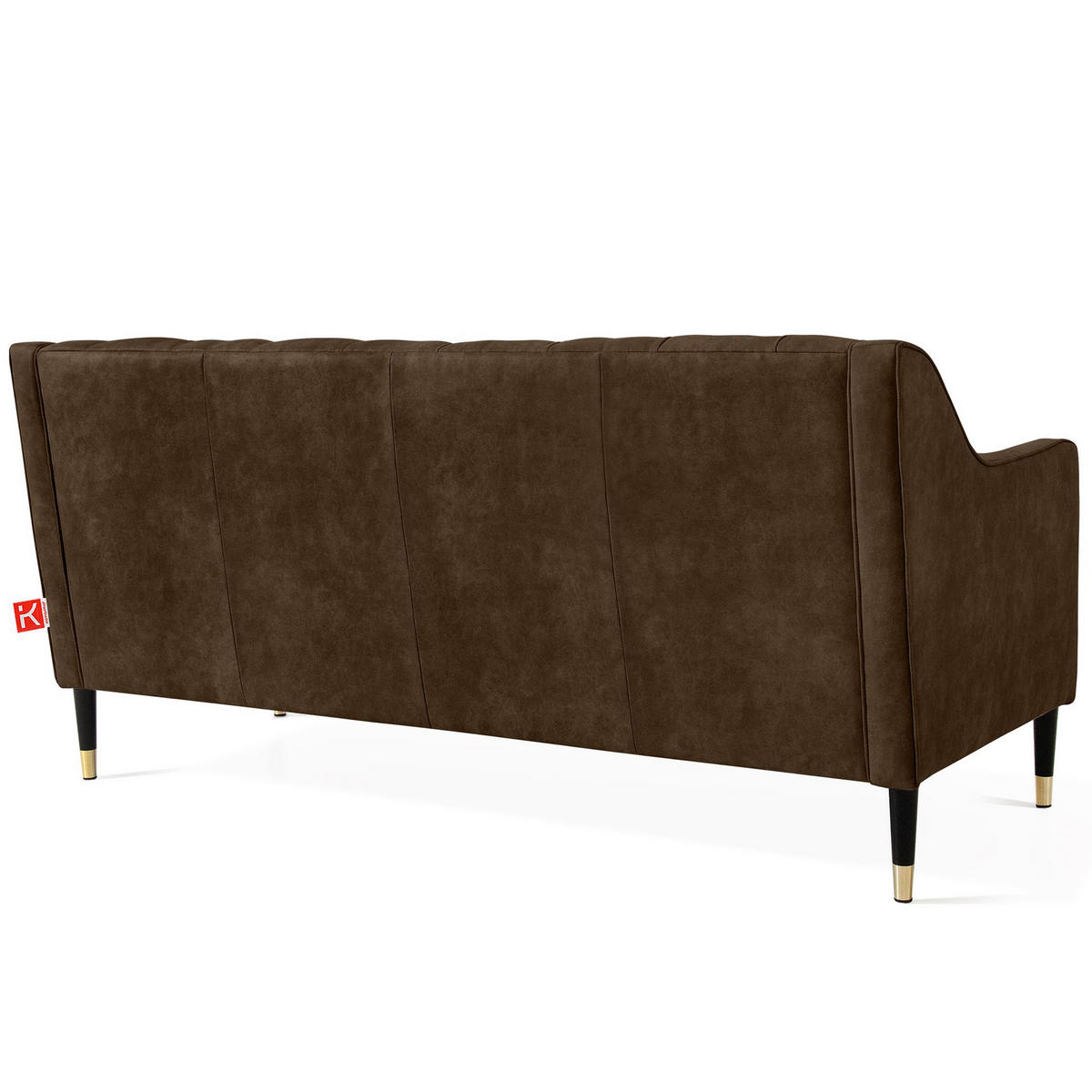 2-SITZER-SOFA NOMUS gesteppt, Dunkelbraun - Wengefarben/Dunkelbraun, Holzwerkstoff (170/78/80cm) - KONSIMO®