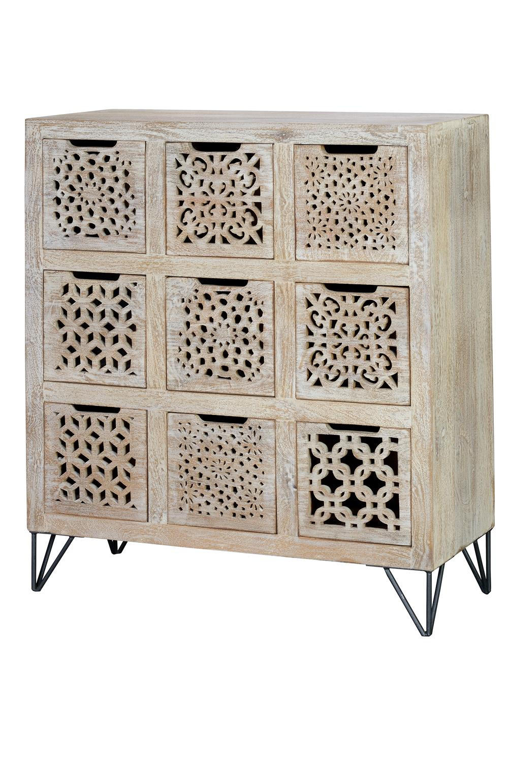 KOMMODE aus Mangoholz - Perlmutt, Holz (88/102/38cm) - Giner y Colomer