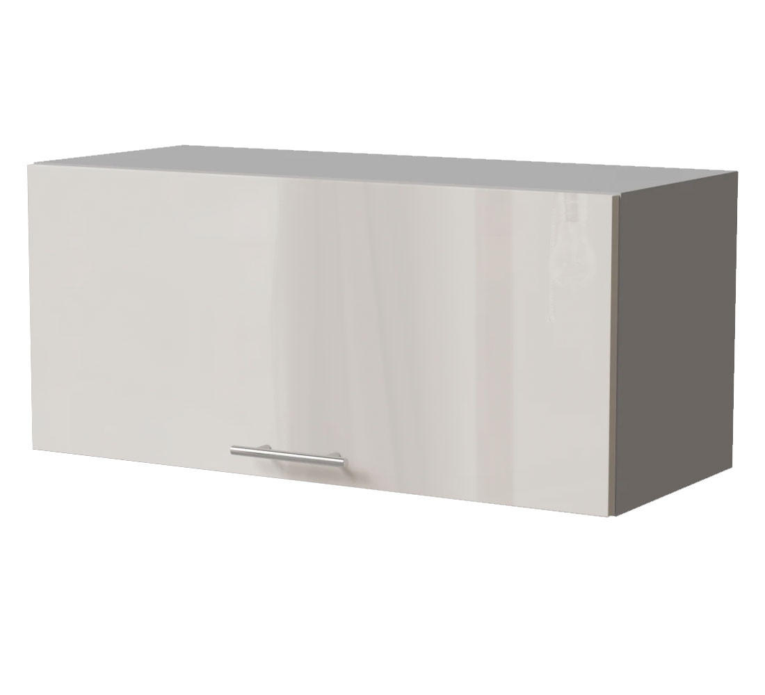 KLAPPHÄNGESCHRANK Brerra W4B/80 Grau / RAL 9001 creme Hochglanz 80 / 32,5 / 36cm mit Blum Aventos Klappenbeschlag - Creme/Grau, Holz/Holzwerkstoff (80/36/32.5cm) - Feldmann-Wohnen