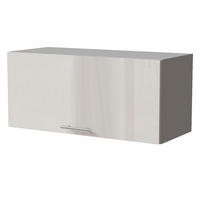 KLAPPHÄNGESCHRANK Brerra W4B/80 Grau / RAL 9001 creme Hochglanz 80 / 32,5 / 36cm mit Blum Aventos Klappenbeschlag - Creme/Grau, Holz/Holzwerkstoff (80/36/32.5cm) - Feldmann-Wohnen