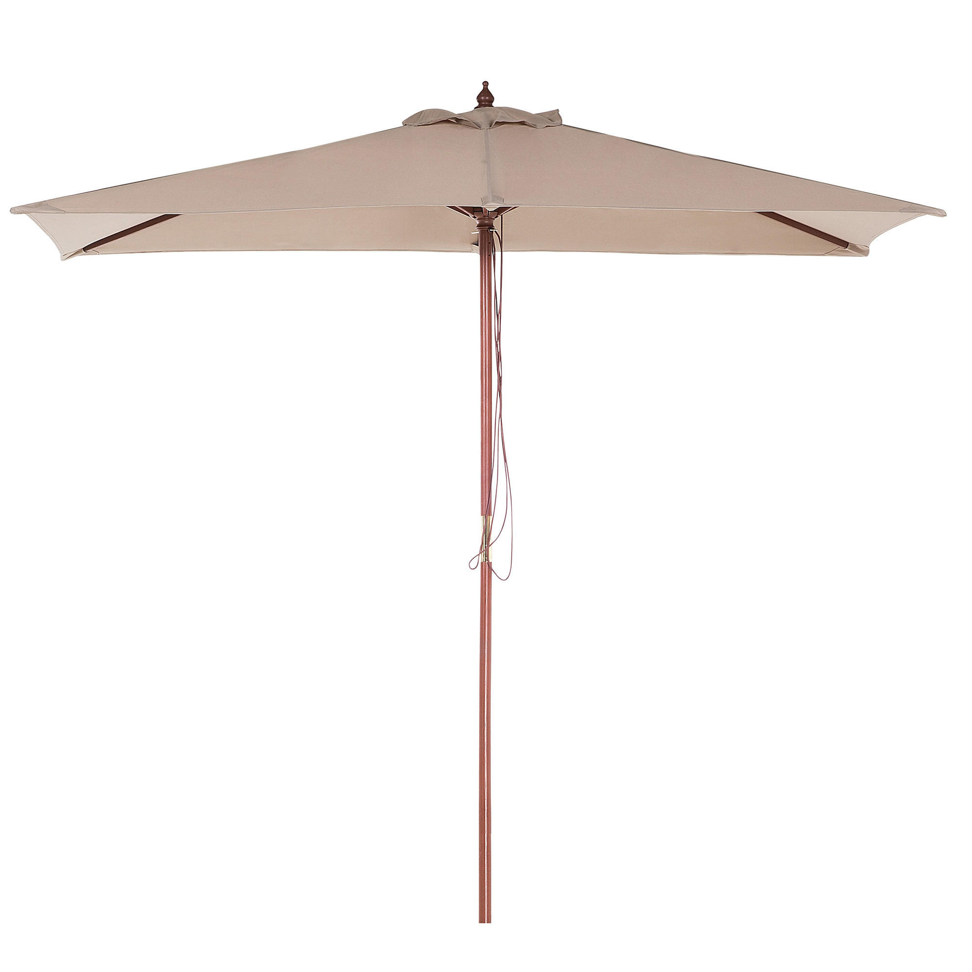 SONNENSCHIRM sandbeige 195/144/244 cm Flamenco - Sandfarben/Dunkelbraun, Textil (195/144cm) - Beliani