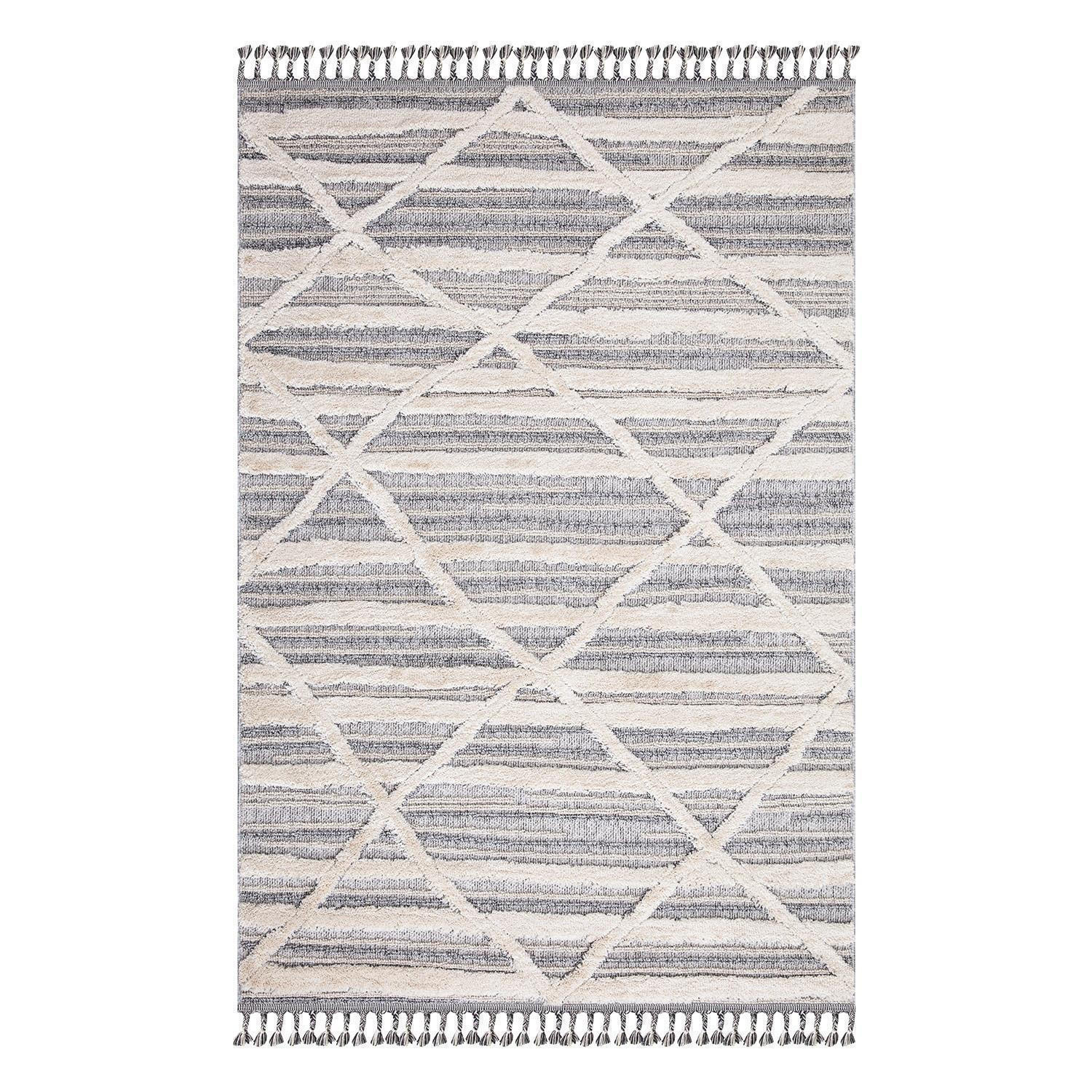 KURZFLOR-TEPPICH Valencia 810 Graublau/ Creme 160x230 cm - Blau/Creme, Textil (160/230cm) - carpet city