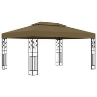 PAVILLON Mit Doppeldach 3/4 M Taupe 180 G/M² - Taupe, Textil (400/273/300cm) - vidaXL
