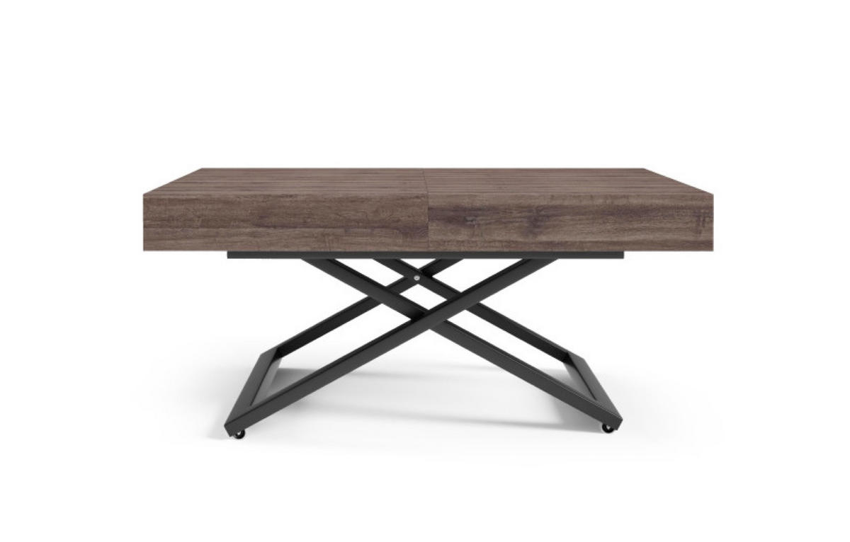 TISCH Anthrazit SIENNA Modern U-Förmige Beine Sherman Oak - Eichefarben/Schwarz, Holzwerkstoff (80/80/80cm) - Sepro Meble