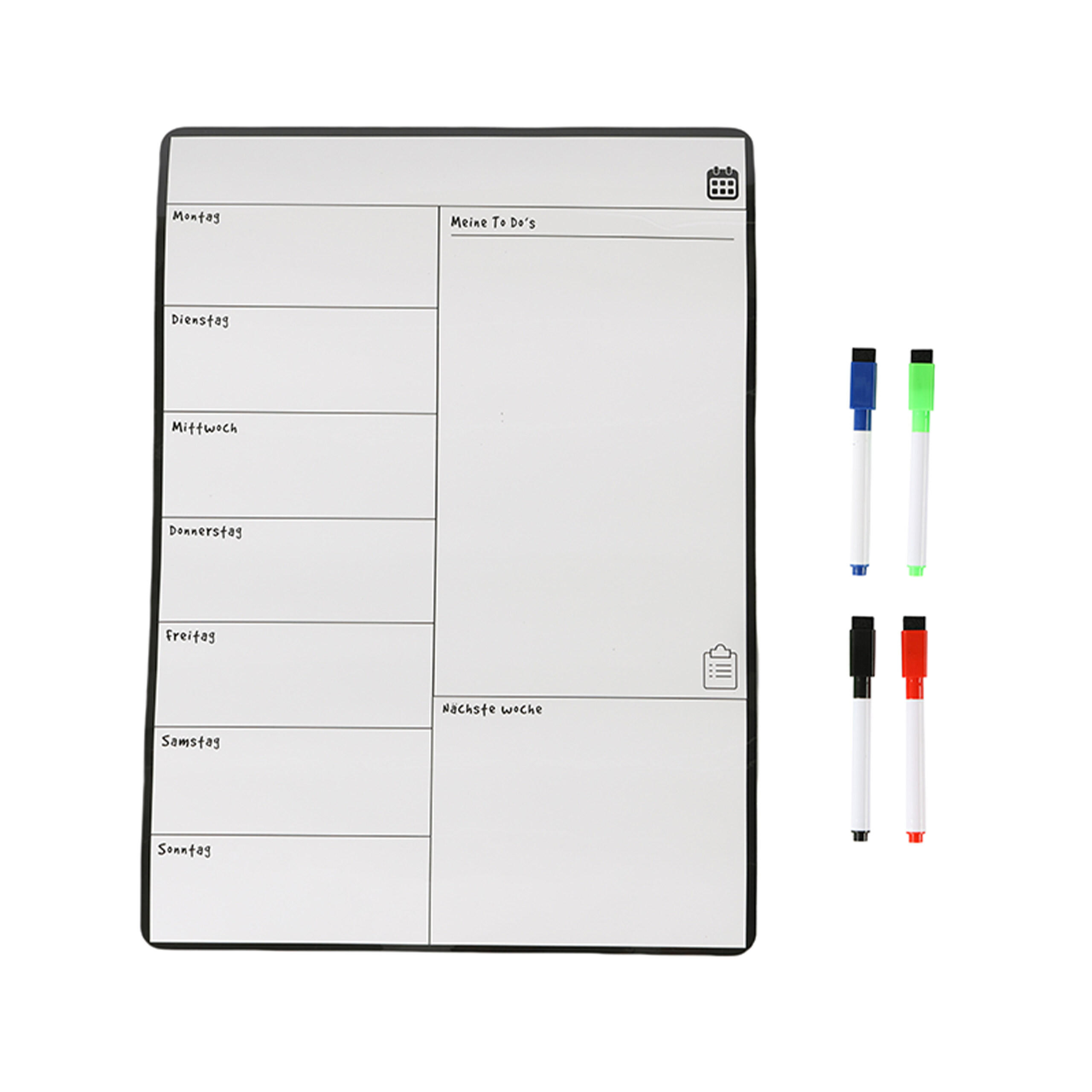 JEDÁLNY lístok Týžd. plán - biela, plast/papier (30/42/0.7cm) - Relaxdays