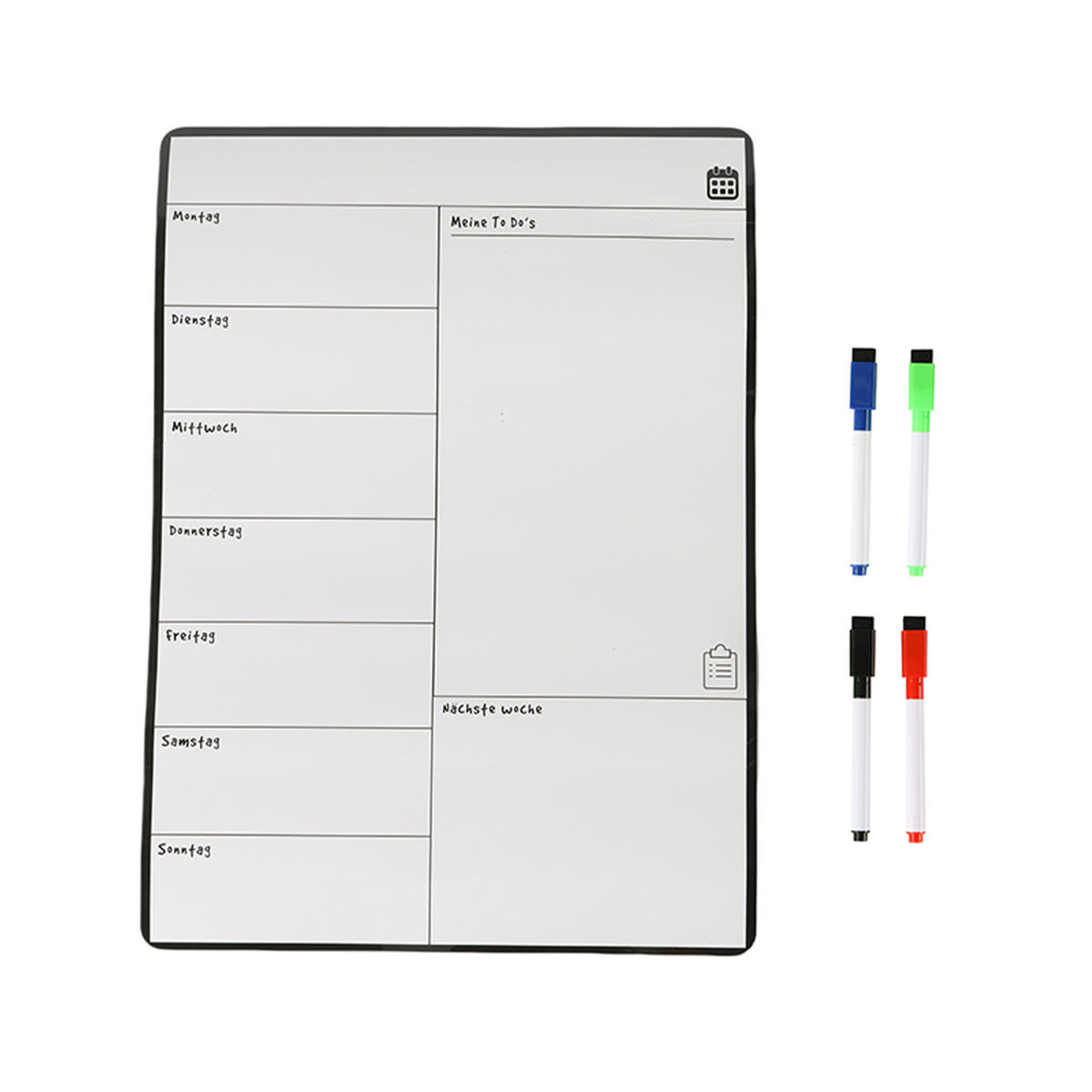 JEDÁLNY lístok Týžd. plán - biela, plast/papier (30/42/0.7cm) - Relaxdays