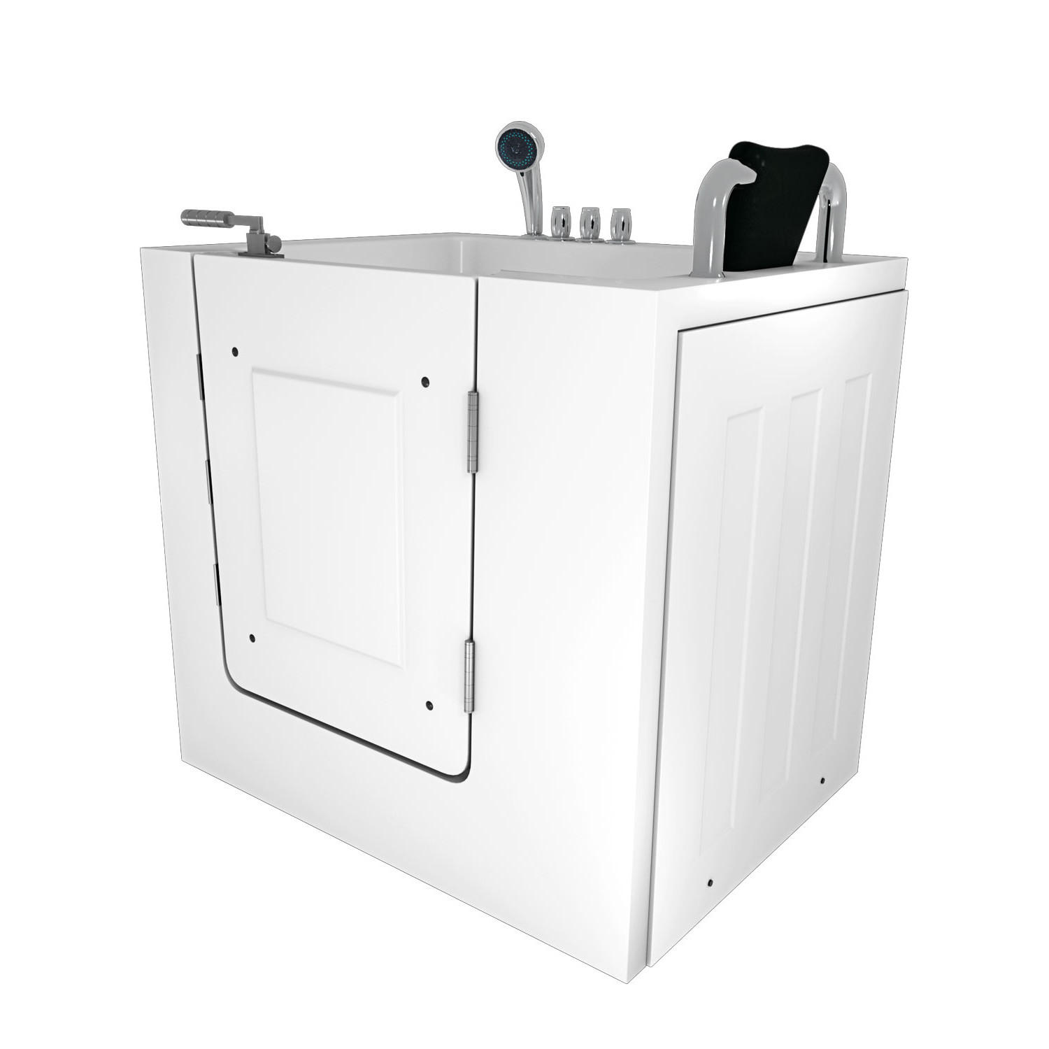 SENIOREN Sitzwanne mit Tür S02-TH-A-R - Weiß, Glas/Kunststoff (100/113/78cm) - AcquaVapore by Sandra Jentho