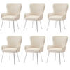 ESSZIMMERSTUHL 6er Set Samt Lounge Beige Silber Armlehnen - Beige, Textil (59.5/87/57cm) - FLIEKS