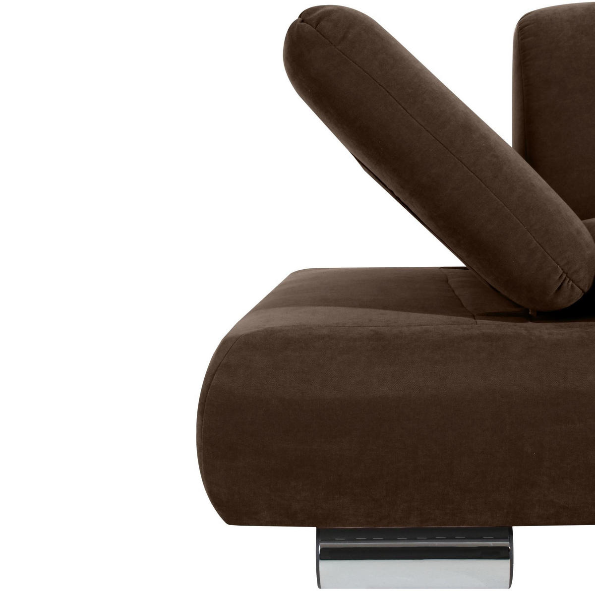 SOFA 2-Sitzer Kaye Bezug Veloursstoff Metallfuß verchromt / braun - Braun, Kunststoff (190/76/90cm) - 58aufmkessel
