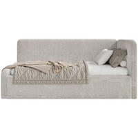 KINDERBETT Fanko Samt Greige 90x200 cm - Taupe/Schwarz, Kunststoff/Textil (90/200cm) - Selsey