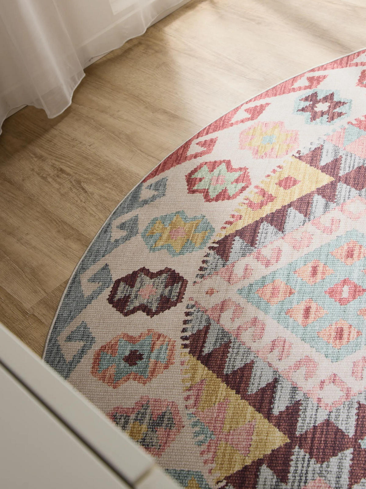 VINTAGE-TEPPICH George waschbar ø 160 cm rund - Multicolor, Kunststoff (160/160cm) - benuta