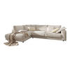 ECKSOFA MADELINE Cremeweiß Cord - Creme/Schwarz, Kunststoff/Textil (325/224cm) - KAWOLA