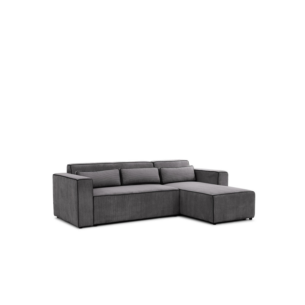 ECKSOFA Schlafsofa Waldo In Poso - Anthrazit, Holzwerkstoff/Textil (260/173cm) - Fun Möbel
