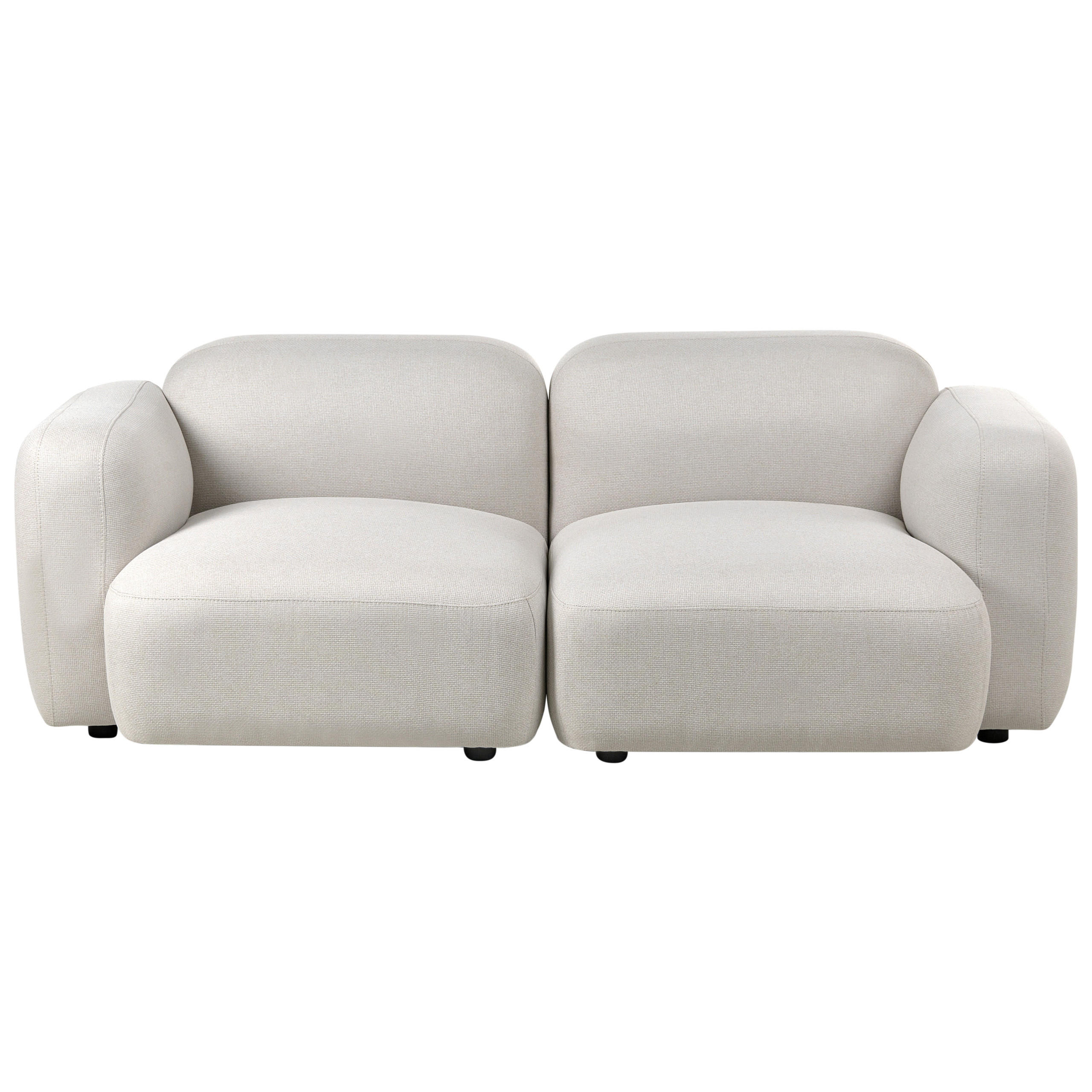 3-SITZER-SOFA Stoff Hellbeige Afoss - Beige, Textil (195/71/94cm) - Beliani