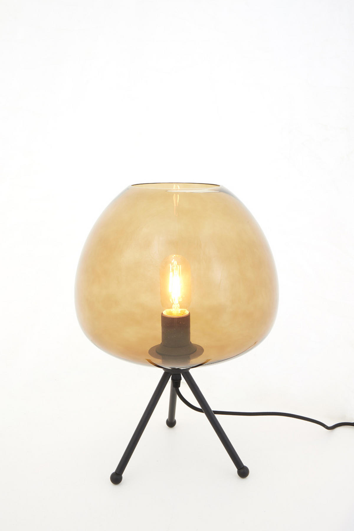 TISCHLAMPE Mayson Braun Ø30/43 cm - Braun, Glas (30/30/43cm) - Light & Living