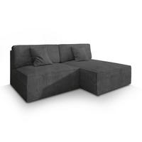 ECKSOFA FIORO P Graphitfarben Kordstoff mit Schlaffunktion - Graphitfarben, Holz (204/148cm) - MASSENO