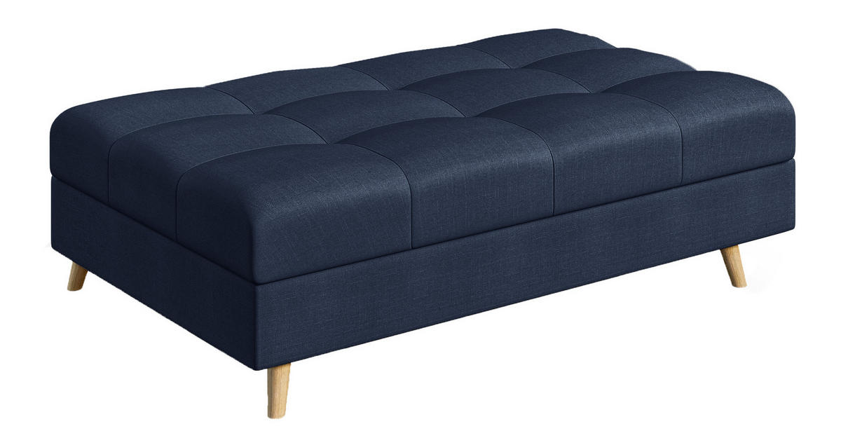 HOCKER Lorine Mikrofaser Dunkelblau - Dunkelblau, Textil (118/40/73cm) - S-Style Möbel