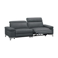 3-SITZER Sofa Talisman Echtleder mit 1 x Relaxfunktion Anthrazit - Anthrazit, Leder/Metall (216/80/100cm)