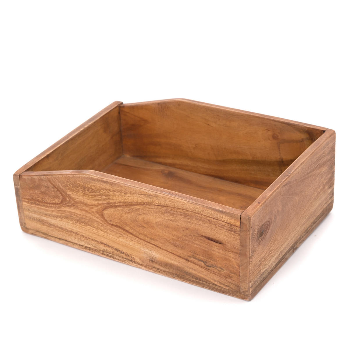 DOKUMENTENABLAGE Carta Mahagoni Holz, etikettierbarer Griff 01 natur-vintage - Naturfarben, Holz (33/24/12cm) - DESIGN DELIGHTS