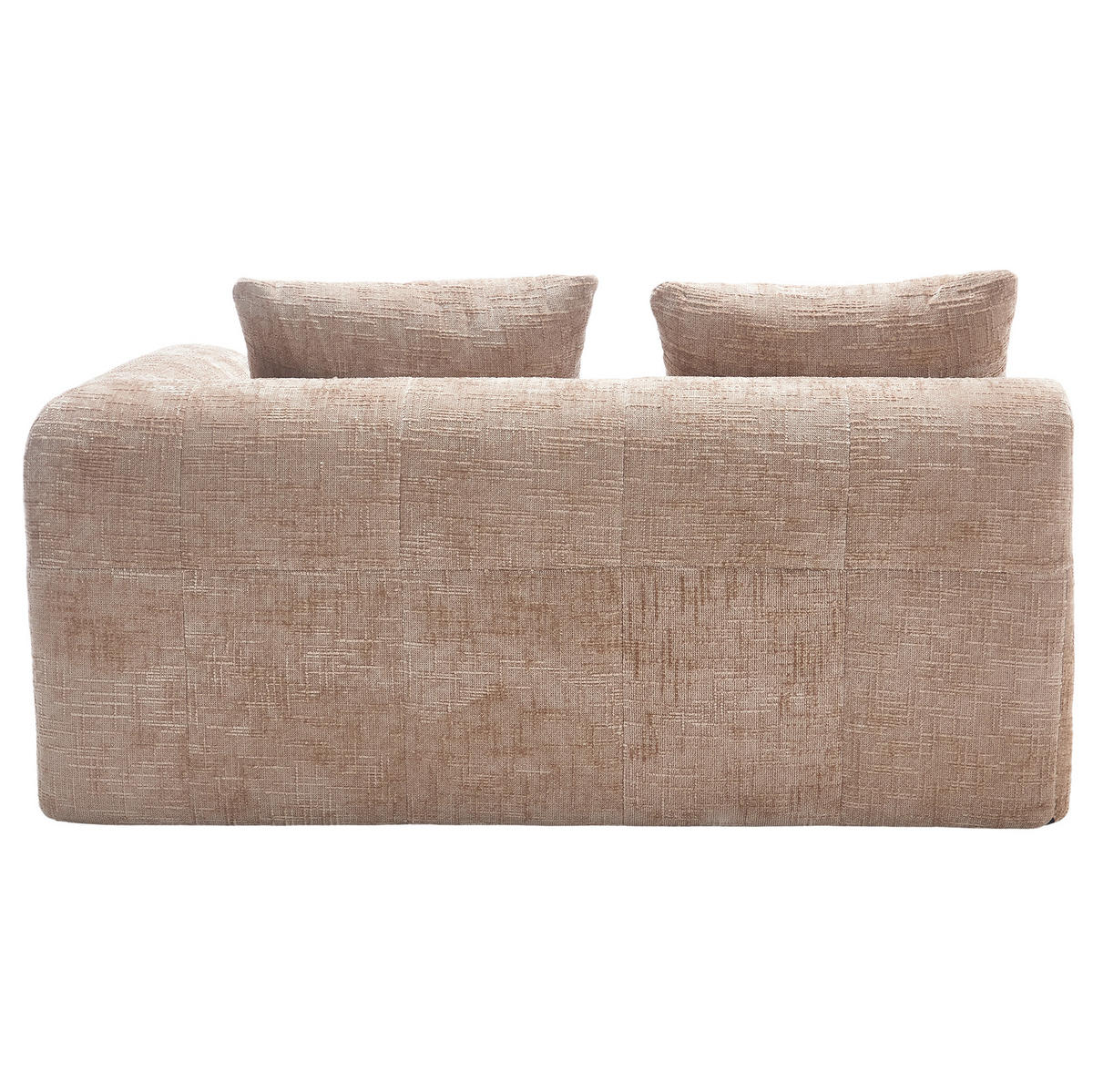 SOFA mit Seitentaschen 158 x 90 cm Chenille Khaki - Braun, Kunststoff (158/60/90cm) - Meubliv