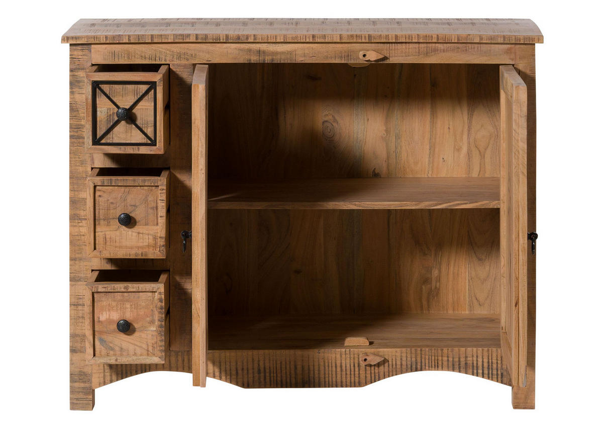 KOMMODE Akazie 110x40x85 natur versiegelt NATURE OF SPIRIT #217 - Braun, Holz (110/85/40cm) - Massivmoebel24