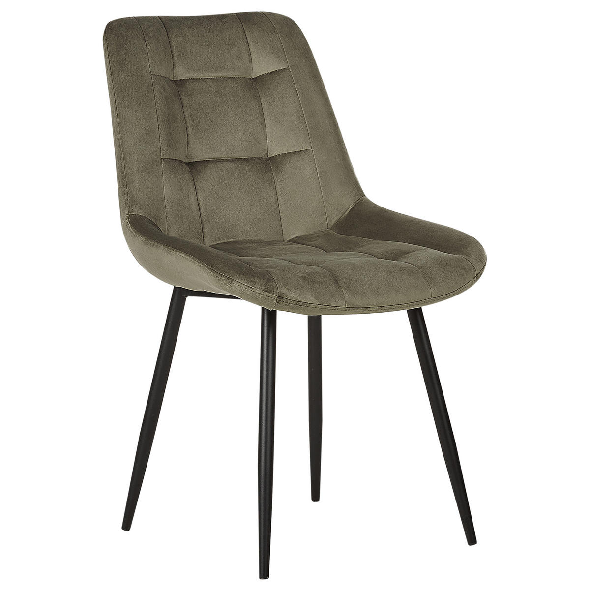 ÉTKEZŐSZÉK 2 darabos Szett Bársony olívazöld Melrose - fekete/zöld, textil (51/85/58cm) - Beliani