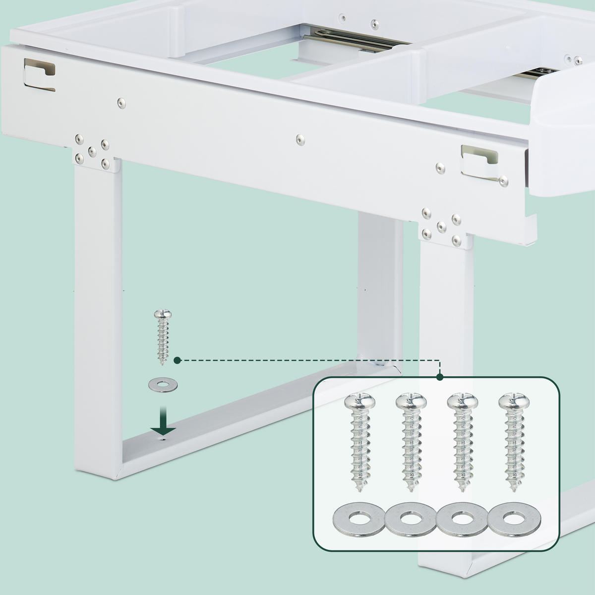 EINBAUMÜLLEIMER - Weiß, Kunststoff/Metall (34/34.6/51.8cm) - Relaxdays